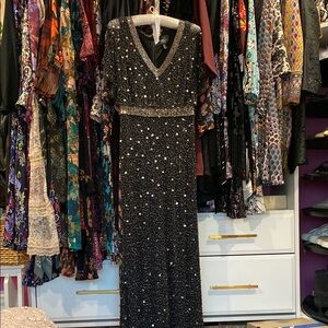 Adrianna Papell Elegant Black Sequin Gown